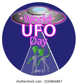 World UFO Day Sign and Illustration