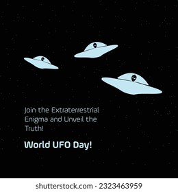 World UFO Day Template Design Vector. July 2