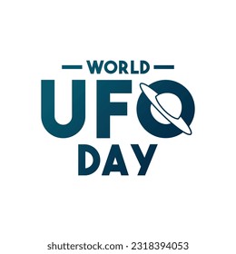 World Ufo Day text design vector on white background. Eps 10.