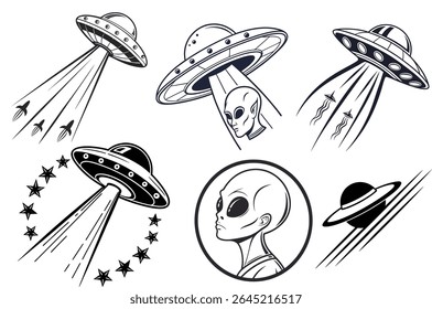 World UFO Day vector illustration