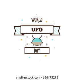 World UFO Day. Vector illustration.