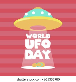 World UFO Day Vector Illustration. Suitable for poster, banner, campaign, and greeting card
