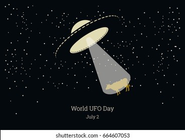 World UFO Day Vector. Vector illustration of a spaceship. UFO in space. Important day