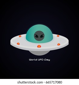 World UFO Day. Visitor. Vector Illustration