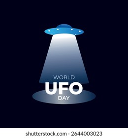 World UFO Day.2nd July. Vector illustration. World UFO day poster, banner and card.