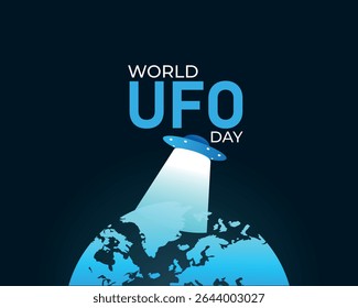 World UFO Day.2nd July. Vector illustration. World UFO day poster, banner and card.