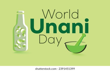 world unani day. background, banner, card, poster, template. Vector illustration.