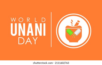 World Unani Day. Herbal concept vector template for banner, card, poster, background.