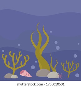 World underwater , illustration, vector on white background
