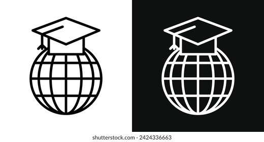 World University Icon Set. Vector Illustration