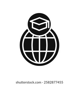 World university icon Symbol mark in Outline style