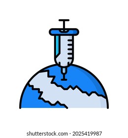 world vaccination injection icon outline color