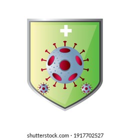 world vaccine, shield protection against covid 19 vector illustration