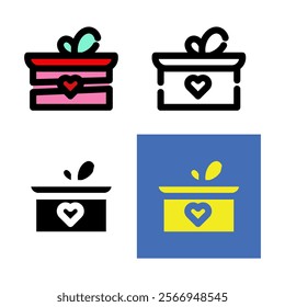 world valentine's day love gift icon pack vector graphic design