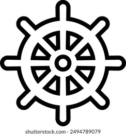 World Various Religion, Buddhism flat black vector icon.