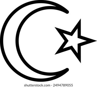 World Various Religion, Islam flat black vector icon.
