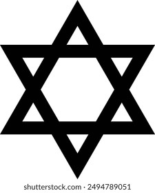 World Various Religion, Judaism flat black vector icon.