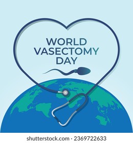 World Vasectomy Day design template good for celebration. vasectomy vector illustration. globe vector image. vector eps 10. flat design.