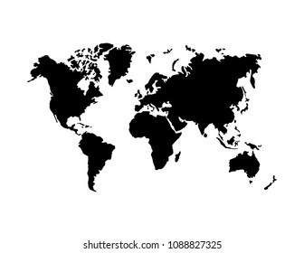 World vector with black color.