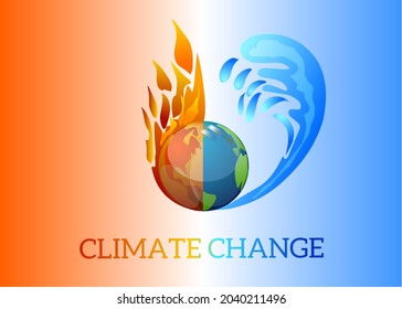 world vector and climate change tree