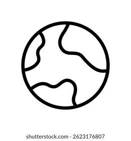 World Vector for Global Unity and Environmental Responsibility. Planet Earth illustration. Global awareness concept for sustainability. Line Icon