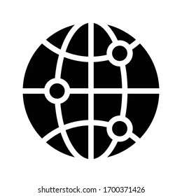 icono plano mundial de glifo vectorial 