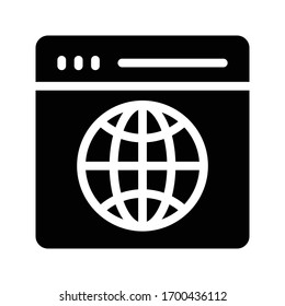 world vector glyph flat icon 