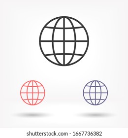 Similar Images, Stock Photos & Vectors of The globe icon. Flat Vector