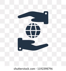 World vector icon isolated on transparent background, World transparency concept can be used web and mobile
