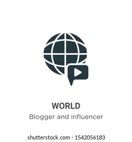 World vector icon on white background. Flat vector world icon symbol sign from modern blogger and influencer collection for mobile concept and web apps design.