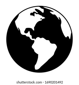 World vector icon. Planet Earth Icons. Earth globe icon with a white background.