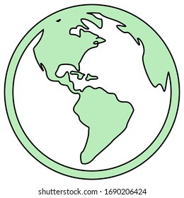 
World vector icon. Planet Earth Icons. Green globe icon with a white background.