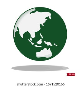 World vector icon. Planet Earth Icons. Green globe icon with a white background.