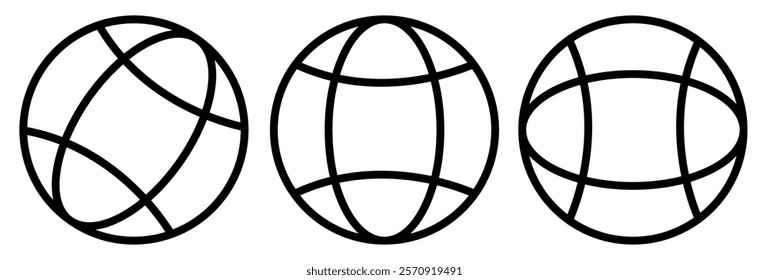 World vector icons. Globe icon illustration,  Earth Illustration. Globe Symbol and planet sign. World Wide Web Sign ,Isolated, Variations, eps10