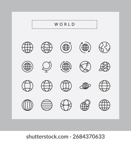 world vector illustration icon, decomposable colorable
