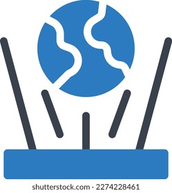 ilustración de world Vector en un fondo transparente. Símbolos de calidad premium. Iconos de glifo para diseño de conceptos y gráficos.