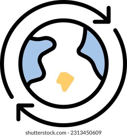 ilustración de world Vector en un fondo transparente. Símbolos de calidad superior. Iconos vectoriales de color de línea para el concepto y el diseño gráfico.