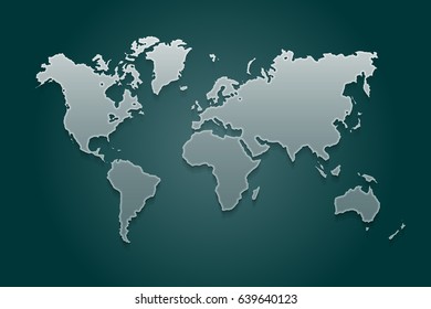 world vector map on the dark background