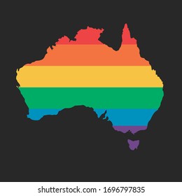 world vector map with rainbow flag