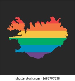 world vector map with rainbow flag