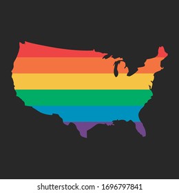 world vector map with rainbow flag