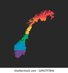 world vector map with rainbow flag