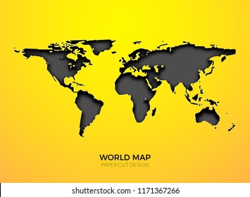 World vector map template isolated. World earth geography global design of atlas background.