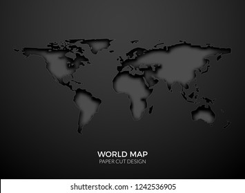 World vector map template isolated. World earth geography global design of atlas background.