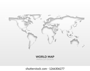 World vector map template isolated. World earth geography global design of atlas background.