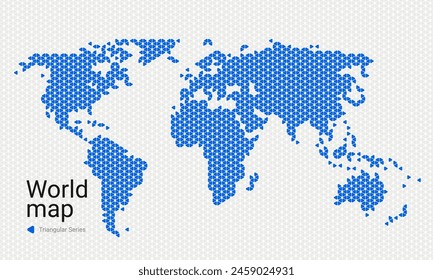 World vector map. Triangular pattern