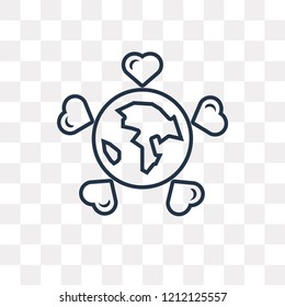 World vector outline icon isolated on transparent background, high quality linear World transparency concept can be used web and mobile
