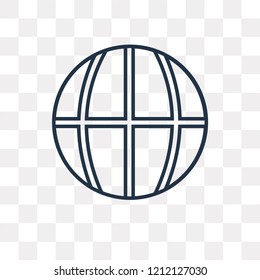 World vector outline icon isolated on transparent background, high quality linear World transparency concept can be used web and mobile