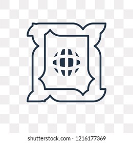World vector outline icon isolated on transparent background, high quality linear World transparency concept can be used web and mobile