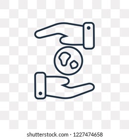 World vector outline icon isolated on transparent background, high quality linear World transparency concept can be used web and mobile
